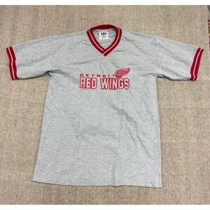 vintage detroit red wings shirt mens large grey 1990s NHL Lee sport